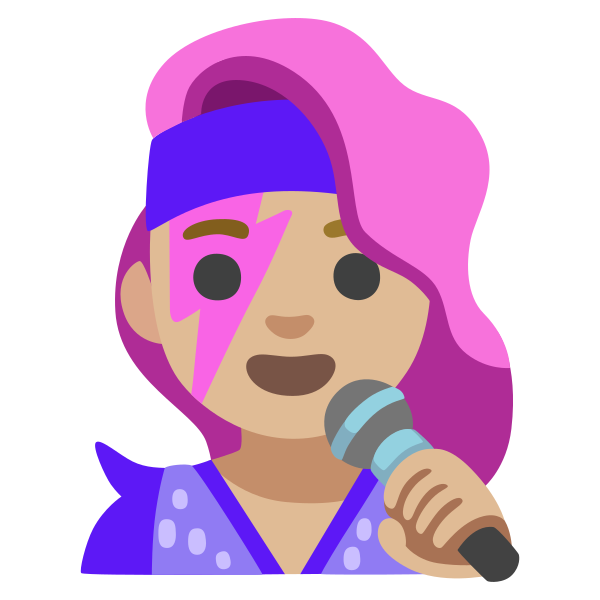Emoji U1f469 1f3fc 200d 1f3a4