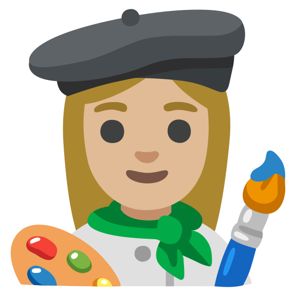 Emoji U1f469 1f3fc 200d 1f3a8