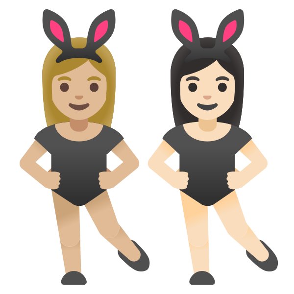 Emoji U1f469 1f3fc 200d 1f430 200d 1f469 1f3fb