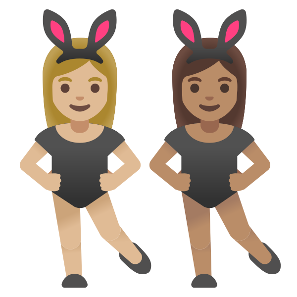 Emoji U1f469 1f3fc 200d 1f430 200d 1f469 1f3fd