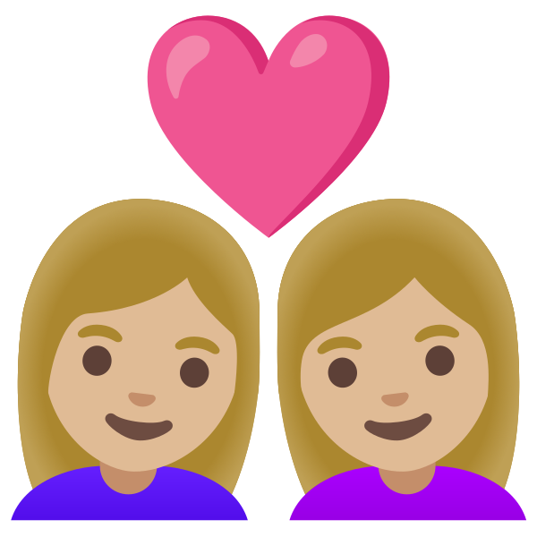 Emoji U1f469 1f3fc 200d 2764 200d 1f469 1f3fc