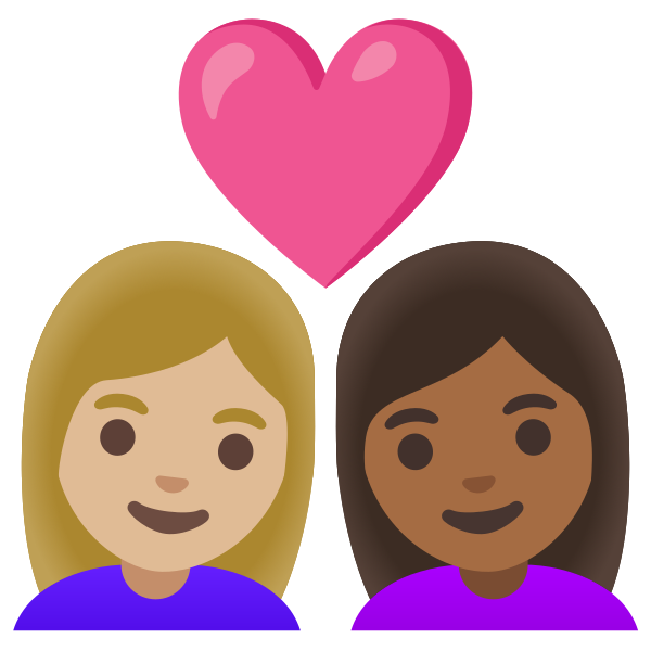 Emoji U1f469 1f3fc 200d 2764 200d 1f469 1f3fe