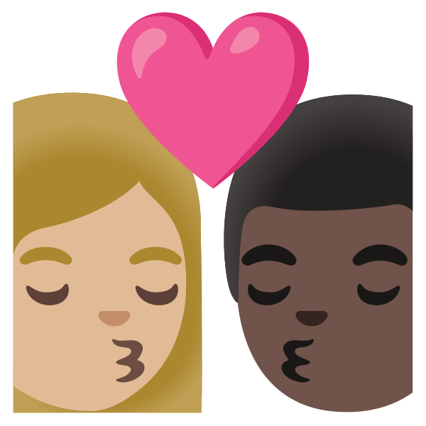Emoji U1f469 1f3fc 200d 2764 200d 1f48b 200d 1f468 1f3ff