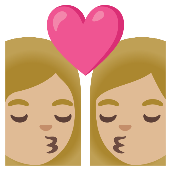 Emoji U1f469 1f3fc 200d 2764 200d 1f48b 200d 1f469 1f3fc