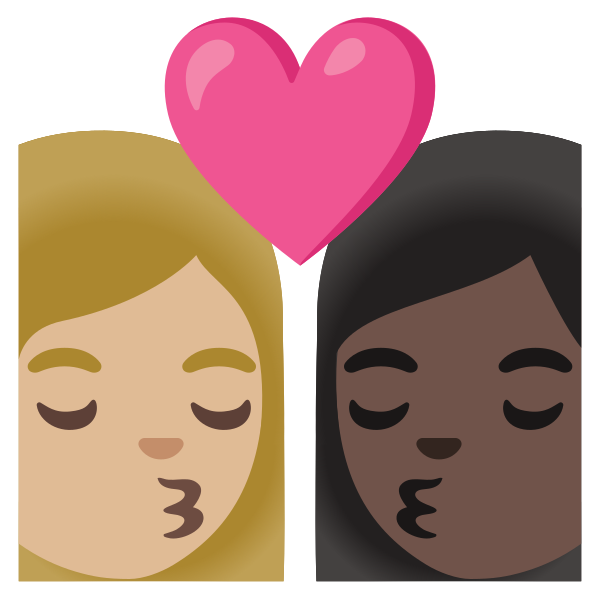 Emoji U1f469 1f3fc 200d 2764 200d 1f48b 200d 1f469 1f3ff
