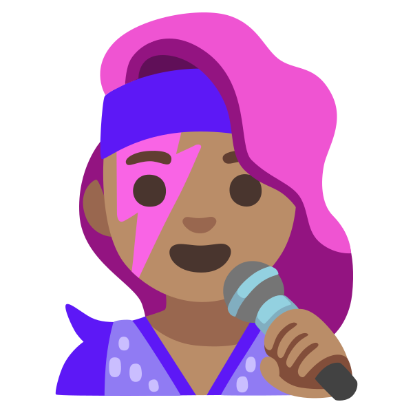 Emoji U1f469 1f3fd 200d 1f3a4