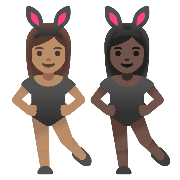 Emoji U1f469 1f3fd 200d 1f430 200d 1f469 1f3ff