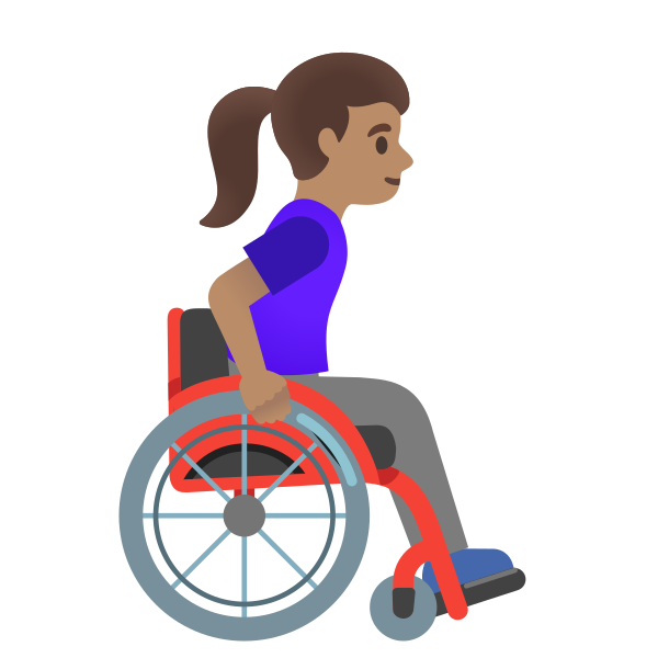 Emoji U1f469 1f3fd 200d 1f9bd 200d 27a1