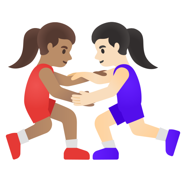 Emoji U1f469 1f3fd 200d 1faef 200d 1f469 1f3fb