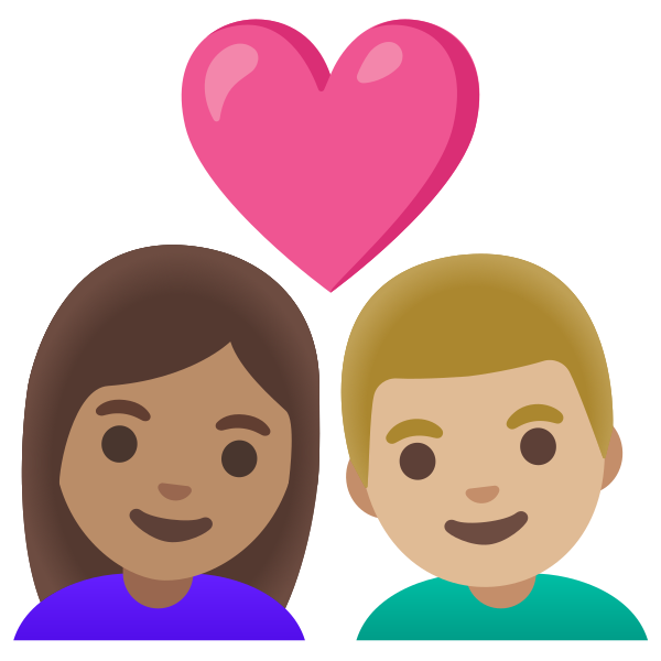 Emoji U1f469 1f3fd 200d 2764 200d 1f468 1f3fc