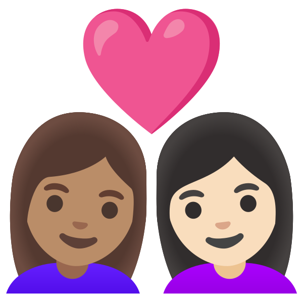 Emoji U1f469 1f3fd 200d 2764 200d 1f469 1f3fb