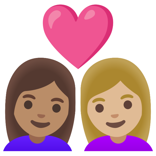 Emoji U1f469 1f3fd 200d 2764 200d 1f469 1f3fc