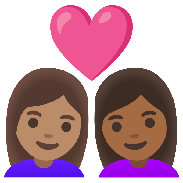 Emoji U1f469 1f3fd 200d 2764 200d 1f469 1f3fe
