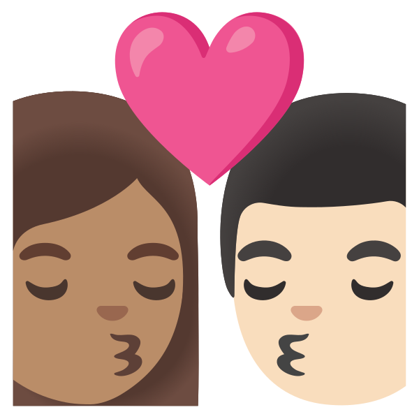 Emoji U1f469 1f3fd 200d 2764 200d 1f48b 200d 1f468 1f3fb