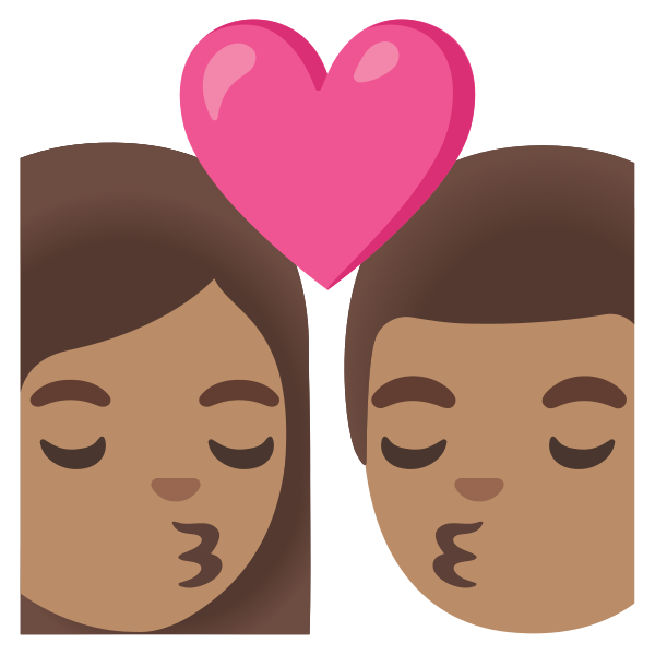 Emoji U1f469 1f3fd 200d 2764 200d 1f48b 200d 1f468 1f3fd