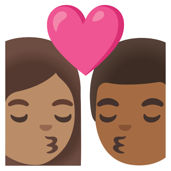 Emoji U1f469 1f3fd 200d 2764 200d 1f48b 200d 1f468 1f3fe