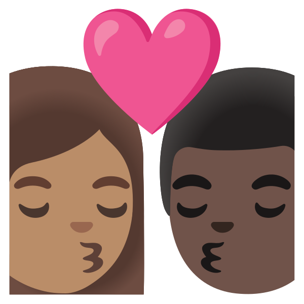 Emoji U1f469 1f3fd 200d 2764 200d 1f48b 200d 1f468 1f3ff