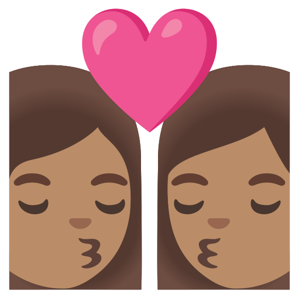 Emoji U1f469 1f3fd 200d 2764 200d 1f48b 200d 1f469 1f3fd