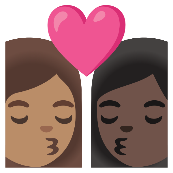 Emoji U1f469 1f3fd 200d 2764 200d 1f48b 200d 1f469 1f3ff