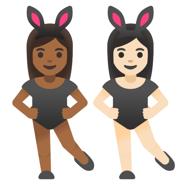 Emoji U1f469 1f3fe 200d 1f430 200d 1f469 1f3fb