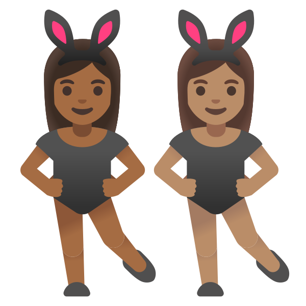Emoji U1f469 1f3fe 200d 1f430 200d 1f469 1f3fd