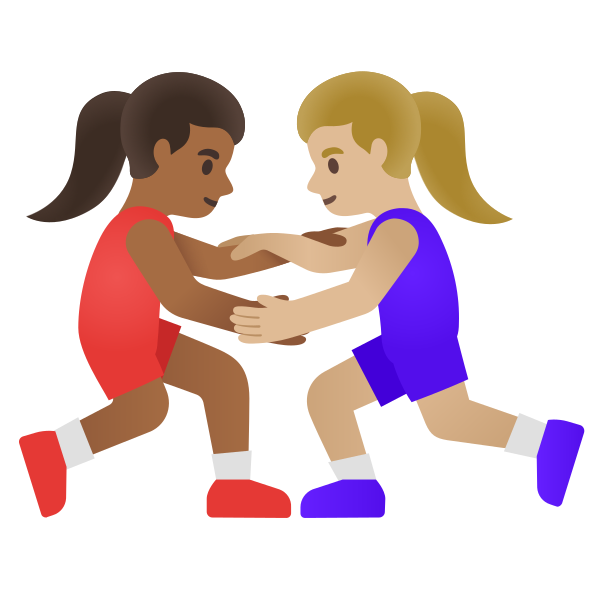 Emoji U1f469 1f3fe 200d 1faef 200d 1f469 1f3fc