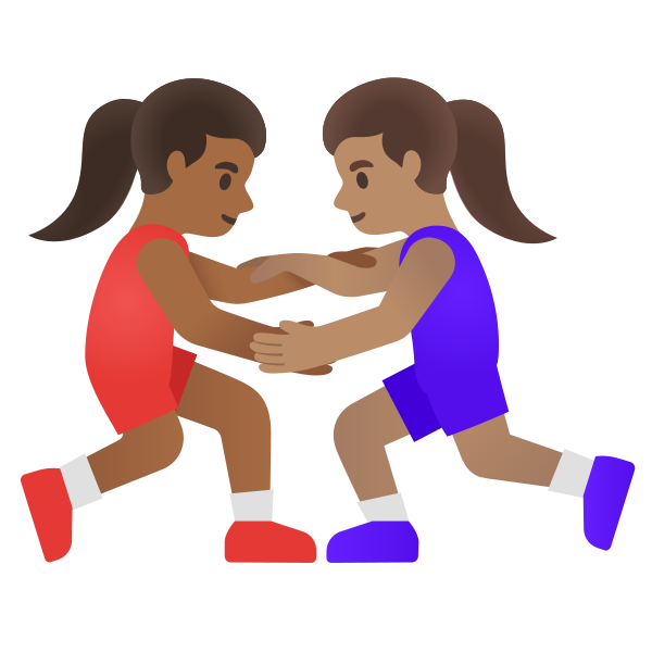 Emoji U1f469 1f3fe 200d 1faef 200d 1f469 1f3fd
