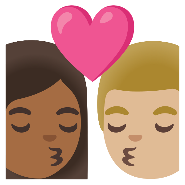 Emoji U1f469 1f3fe 200d 2764 200d 1f48b 200d 1f468 1f3fc