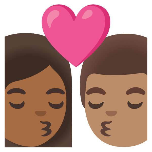 Emoji U1f469 1f3fe 200d 2764 200d 1f48b 200d 1f468 1f3fd