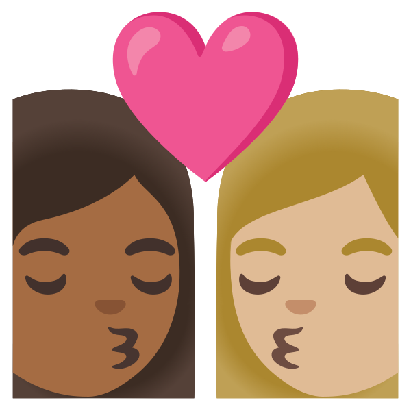 Emoji U1f469 1f3fe 200d 2764 200d 1f48b 200d 1f469 1f3fc