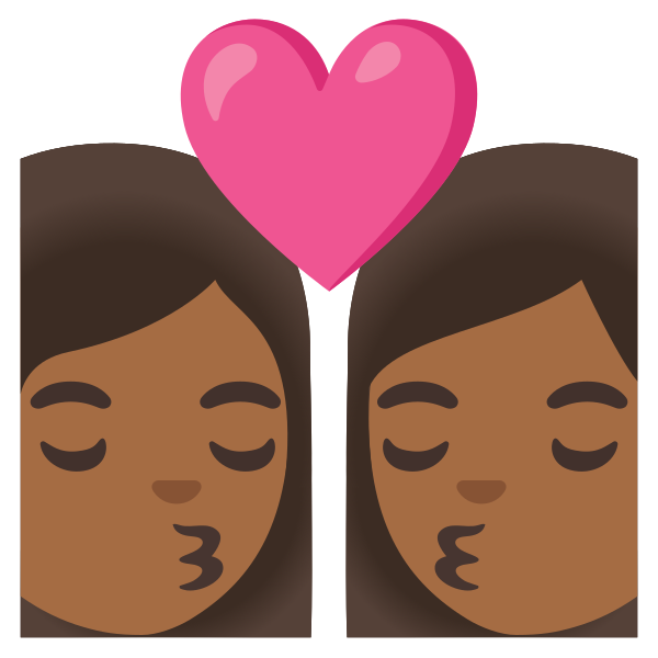 Emoji U1f469 1f3fe 200d 2764 200d 1f48b 200d 1f469 1f3fe