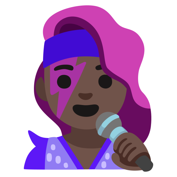 Emoji U1f469 1f3ff 200d 1f3a4