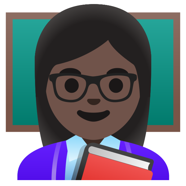 Emoji U1f469 1f3ff 200d 1f3eb
