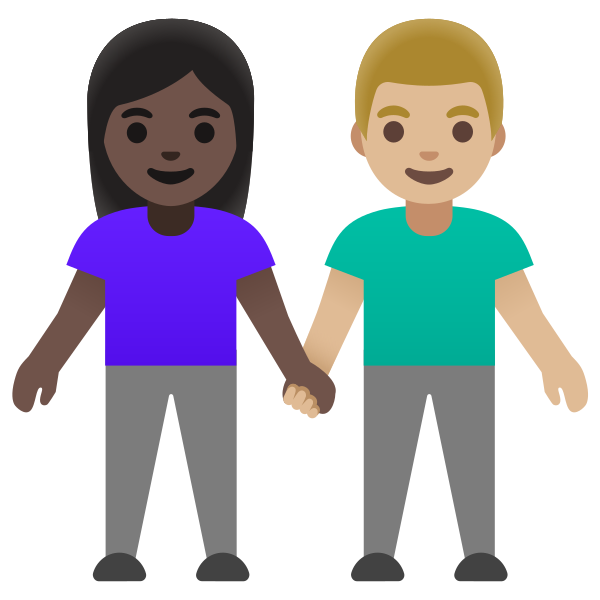 Emoji U1f469 1f3ff 200d 1f91d 200d 1f468 1f3fc