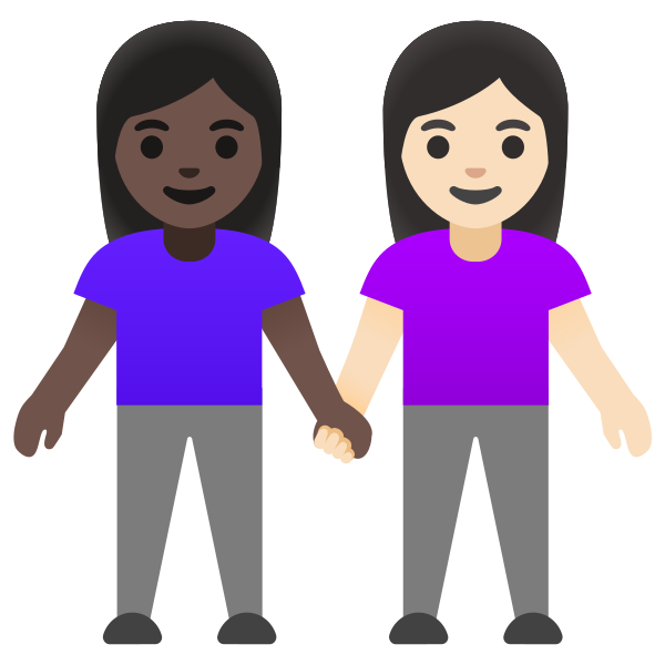 Emoji U1f469 1f3ff 200d 1f91d 200d 1f469 1f3fb