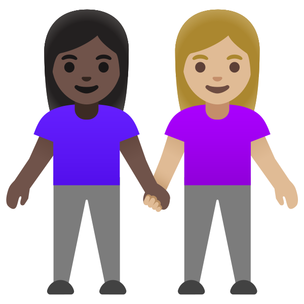 Emoji U1f469 1f3ff 200d 1f91d 200d 1f469 1f3fc