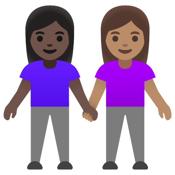 Emoji U1f469 1f3ff 200d 1f91d 200d 1f469 1f3fd