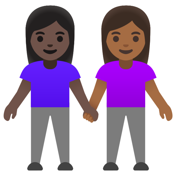 Emoji U1f469 1f3ff 200d 1f91d 200d 1f469 1f3fe