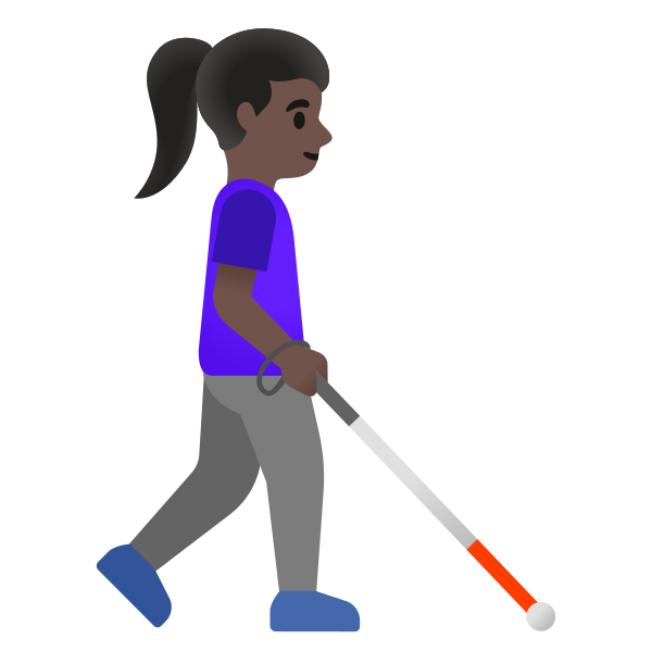 Emoji U1f469 1f3ff 200d 1f9af 200d 27a1