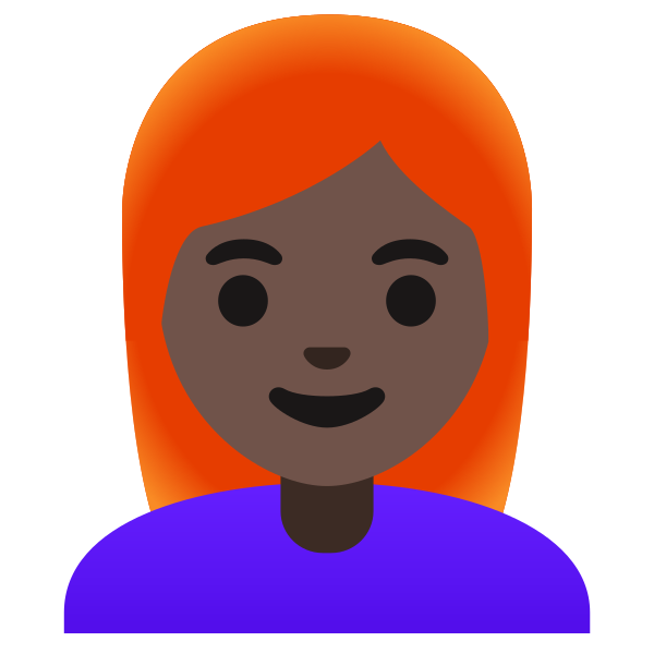 Emoji U1f469 1f3ff 200d 1f9b0