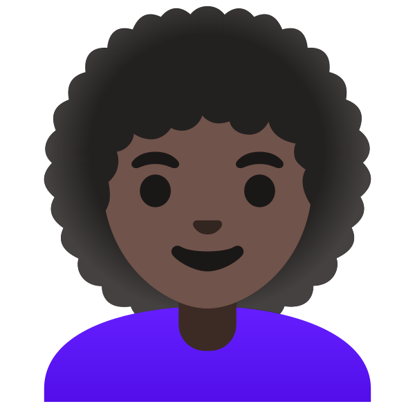 Emoji U1f469 1f3ff 200d 1f9b1