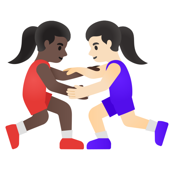 Emoji U1f469 1f3ff 200d 1faef 200d 1f469 1f3fb