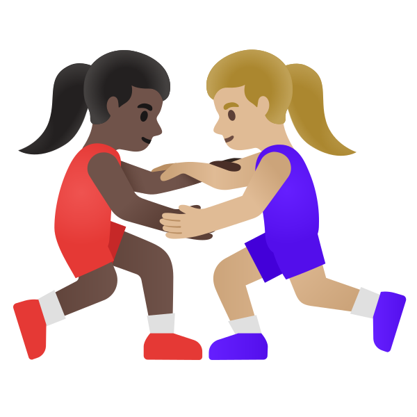 Emoji U1f469 1f3ff 200d 1faef 200d 1f469 1f3fc