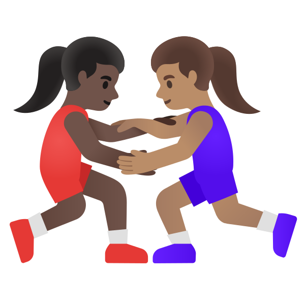 Emoji U1f469 1f3ff 200d 1faef 200d 1f469 1f3fd
