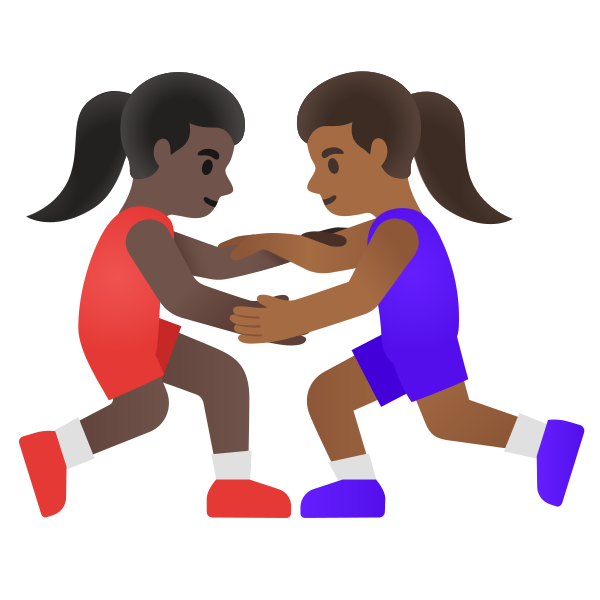 Emoji U1f469 1f3ff 200d 1faef 200d 1f469 1f3fe