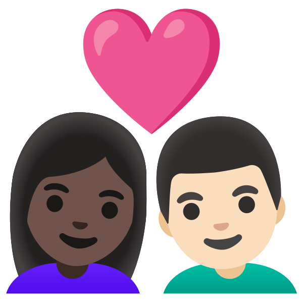 Emoji U1f469 1f3ff 200d 2764 200d 1f468 1f3fb