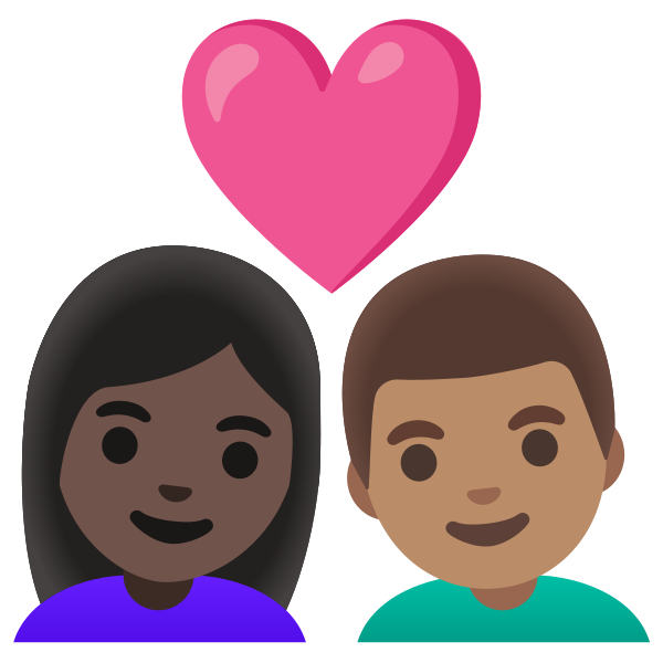 Emoji U1f469 1f3ff 200d 2764 200d 1f468 1f3fd