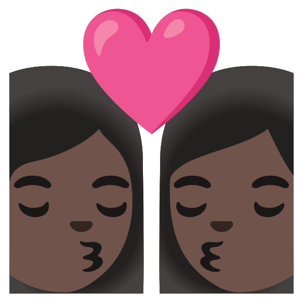 Emoji U1f469 1f3ff 200d 2764 200d 1f48b 200d 1f469 1f3ff