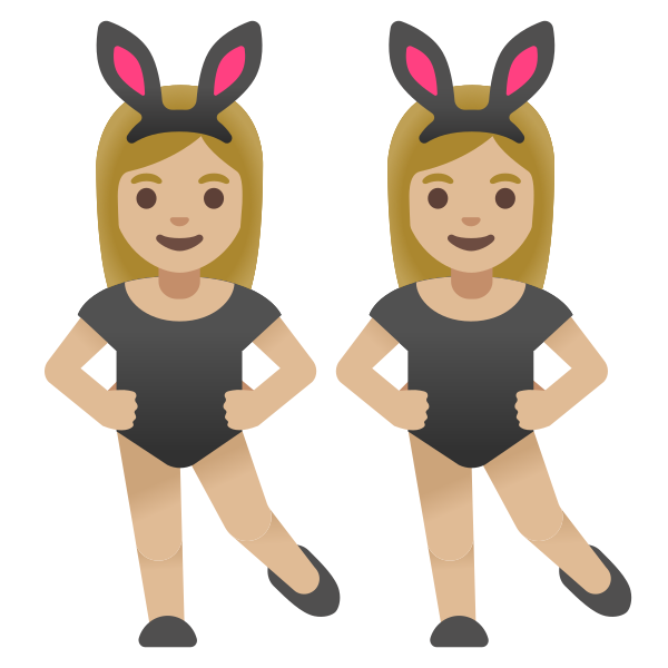 Emoji U1f46f 1f3fc 200d 2640