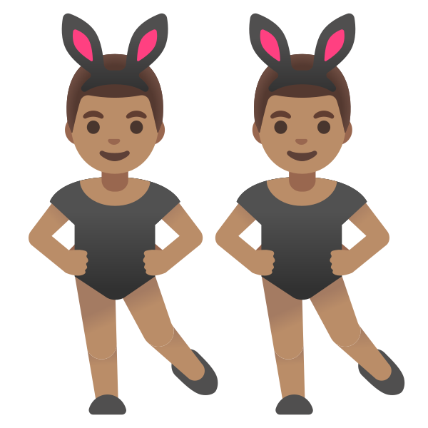 Emoji U1f46f 1f3fd 200d 2642